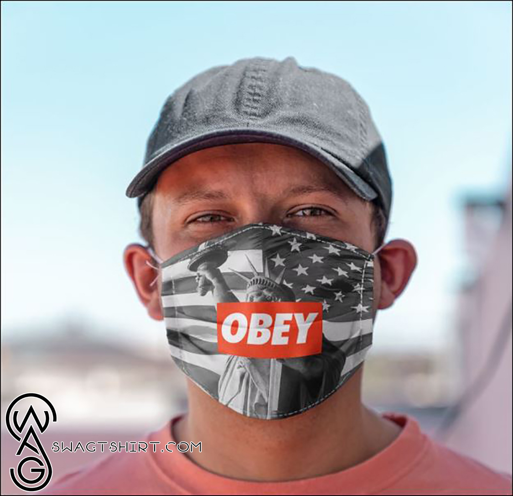 Statue of liberty obey anti pollution face mask