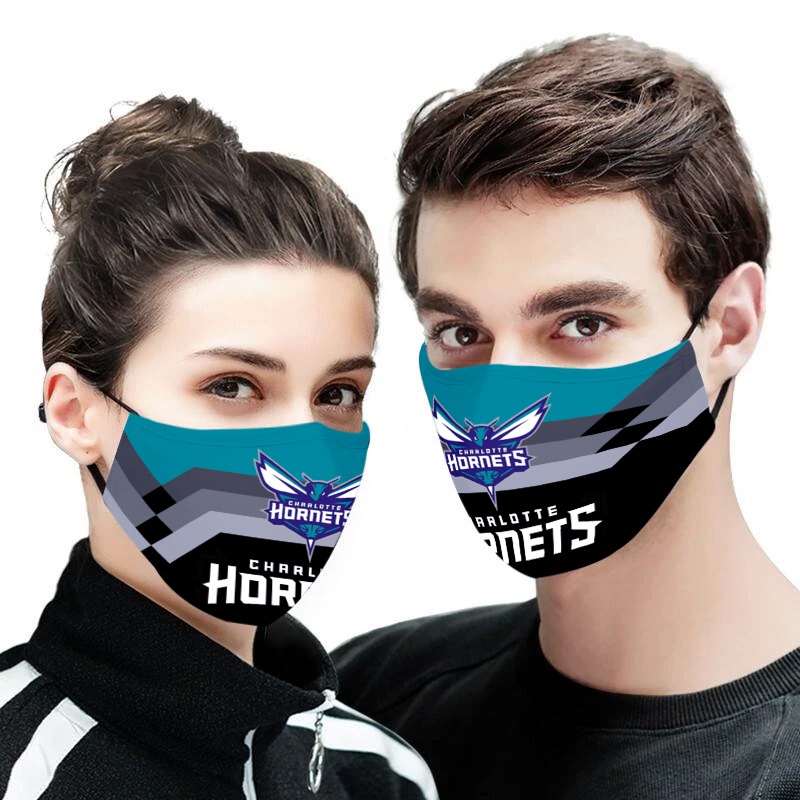 The charlotte hornets nba all over printed face mask 1