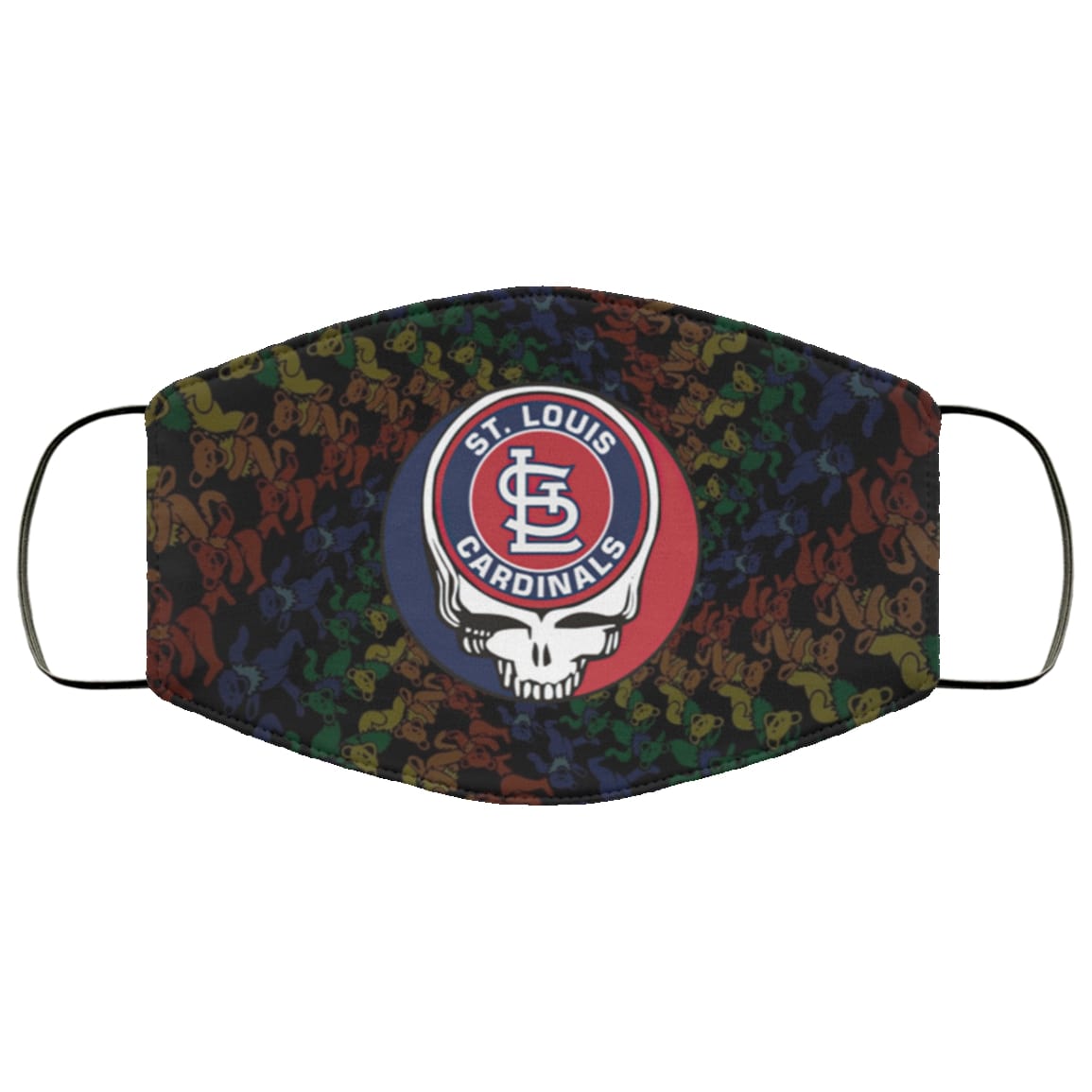 The grateful dead st louis cardinals full over printed face mask 2