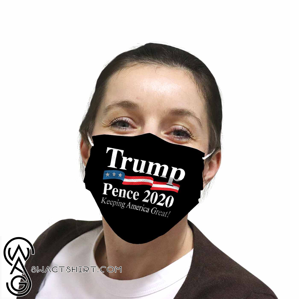 Trump pence 2020 keeping america great full over printed face mask