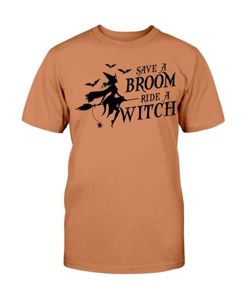 halloween save a broom ride a witch tshirt