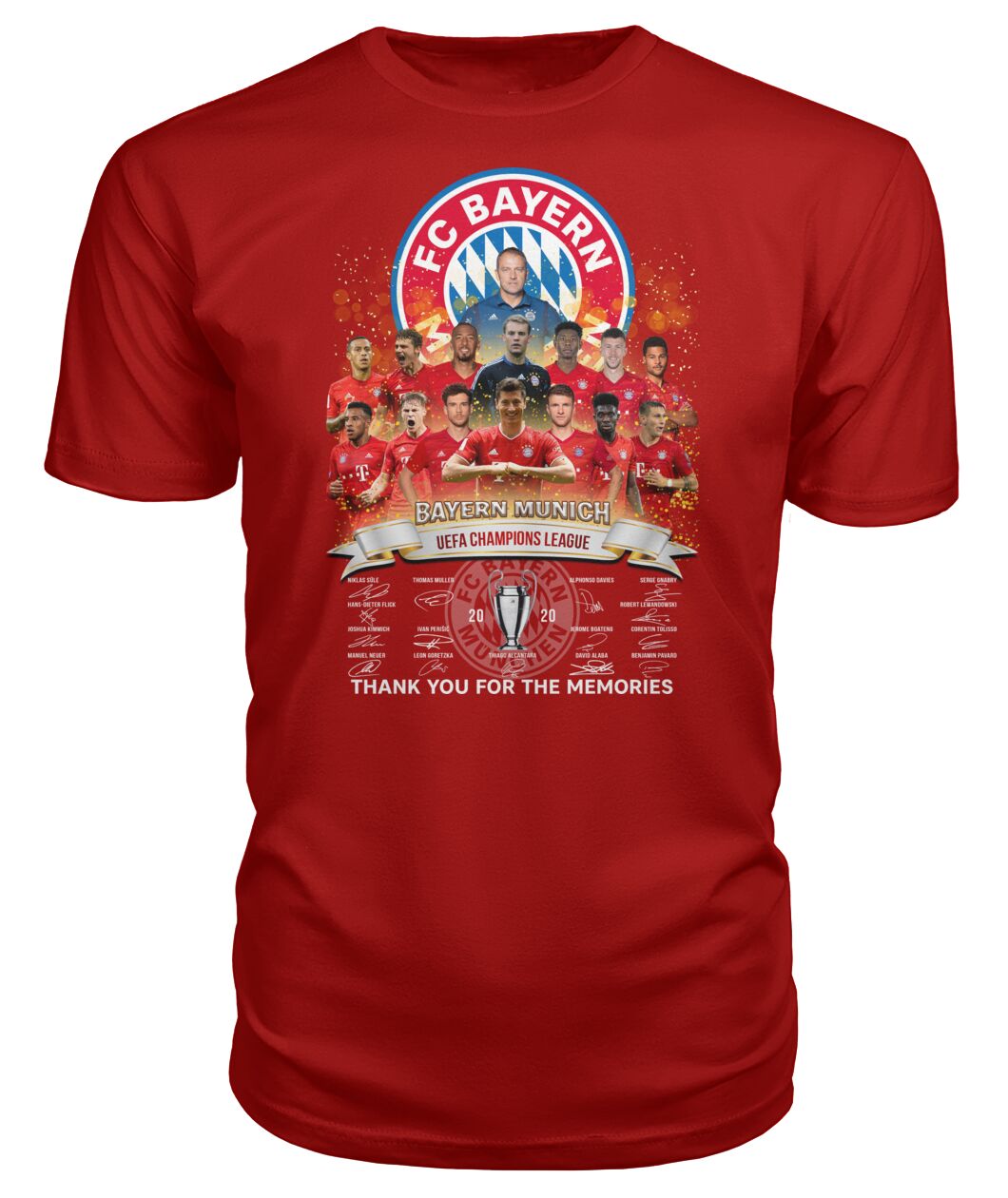 fc bayern munich 2020 uefa champions league thank you for the memories signatures tshirt