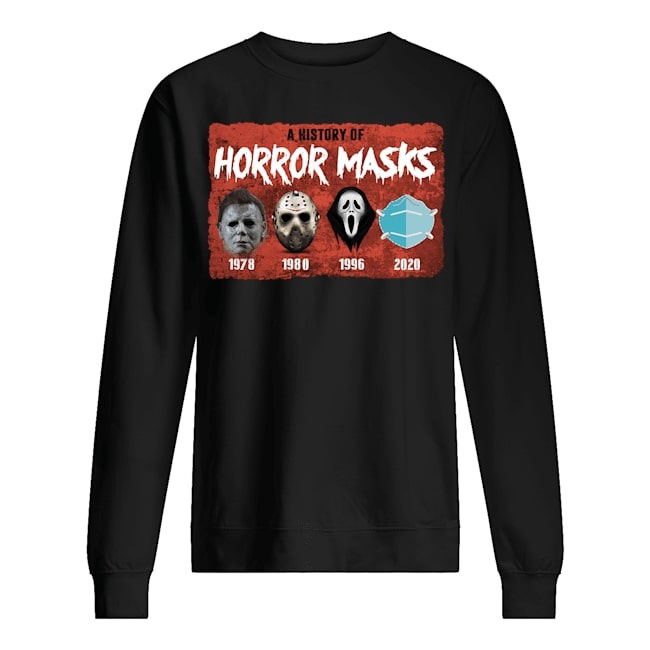 halloween a history of horror masks sweatshirt