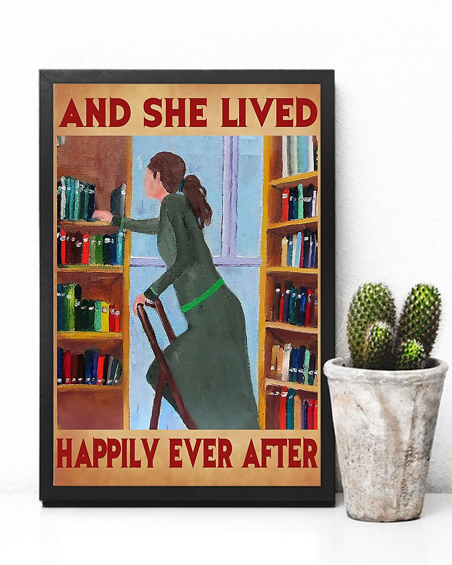 librarian and she lived happily ever after retro poster 4