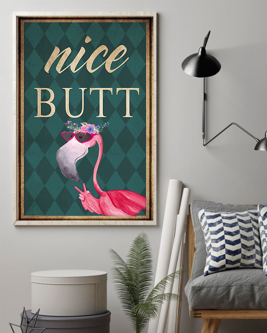 nice butt flamingo retro poster 2