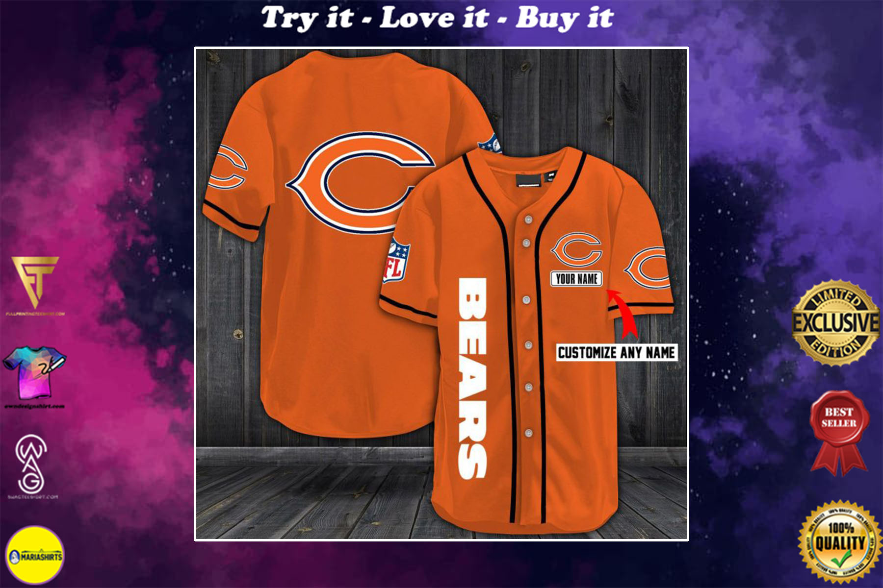 personalized name jersey chicago bears shirt