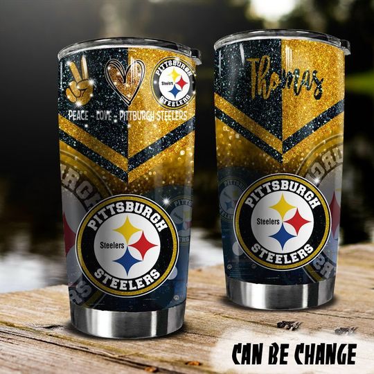 personalized name peace love pittsburgh steelers tumbler 1 - Copy (2)
