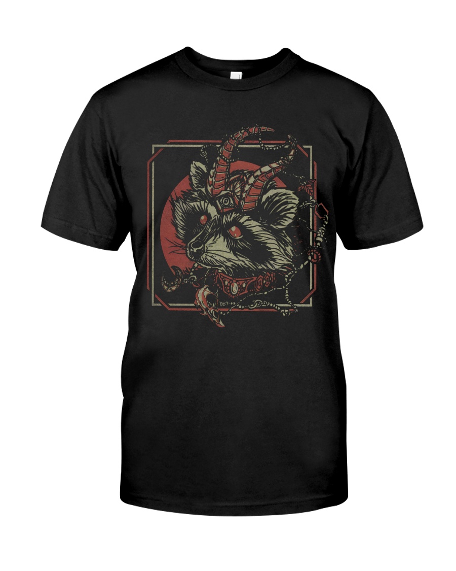 skull gothic raccoon satan shirt 1