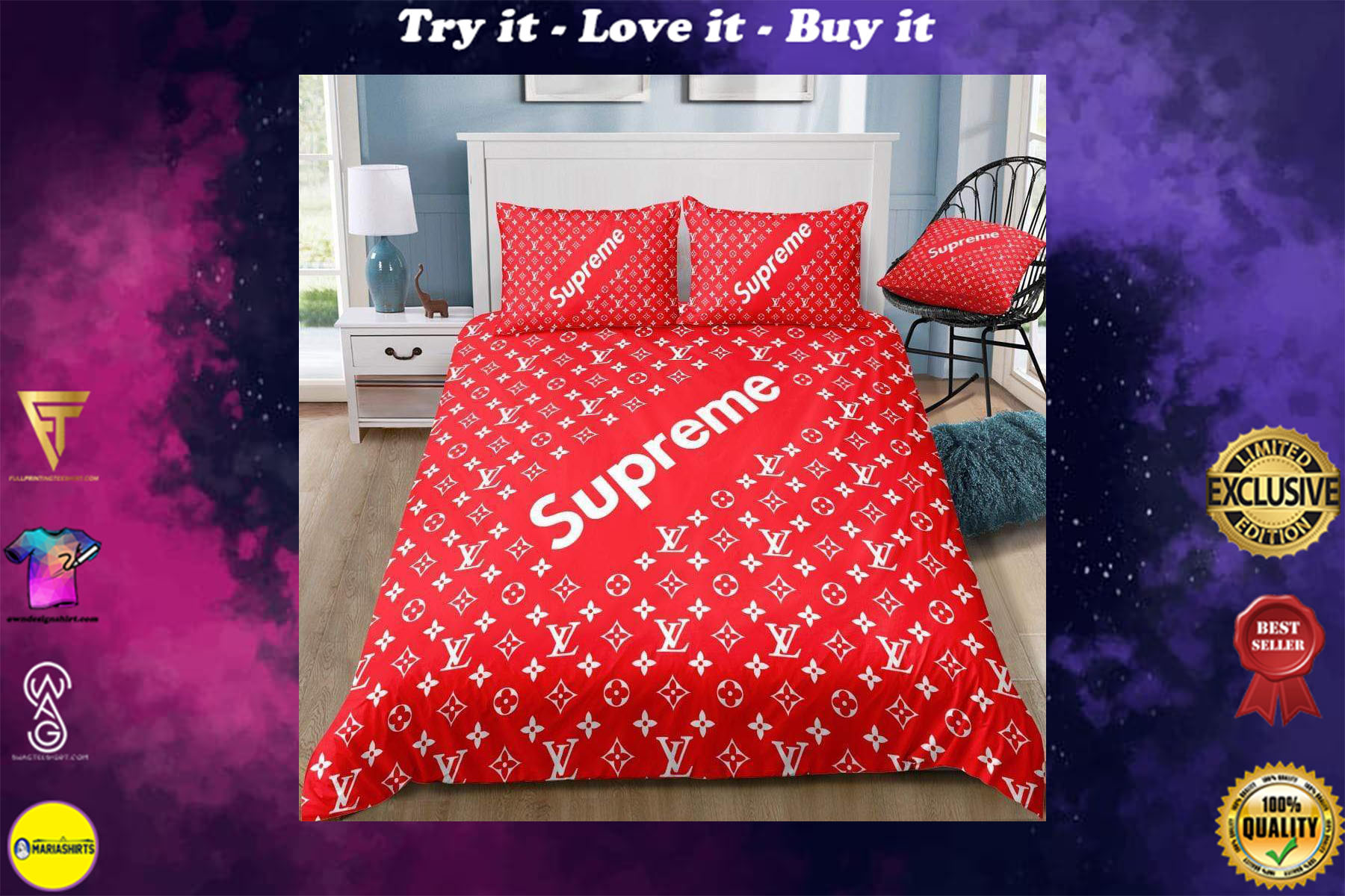 supreme monogram bedding set