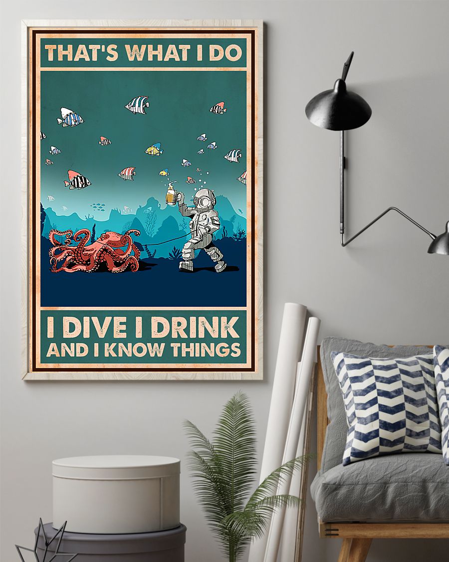 thats what i do i dive i drink and i know things retro poster 2