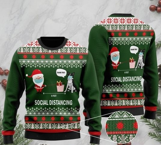 6 feet social distancing border collie and santa claus ugly sweater 2 - Copy (3)