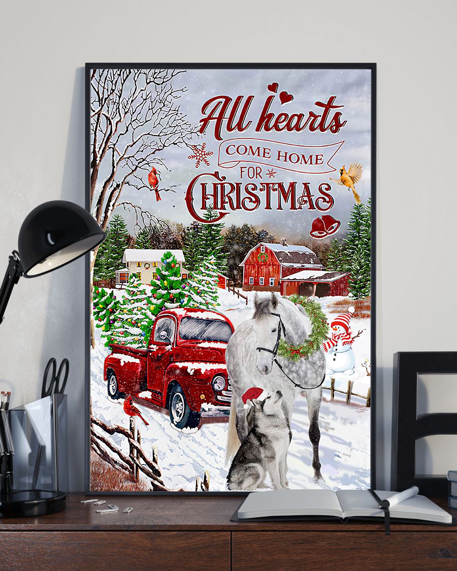 all hearts come home for christmas red truck poster 2