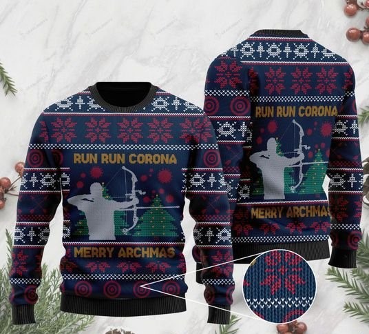 christmas archery run run corona merry archmas ugly sweater 2 - Copy (2)