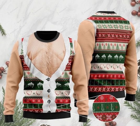 fishing and christmas time hairy chest and gile ugly sweater 2 - Copy (2)