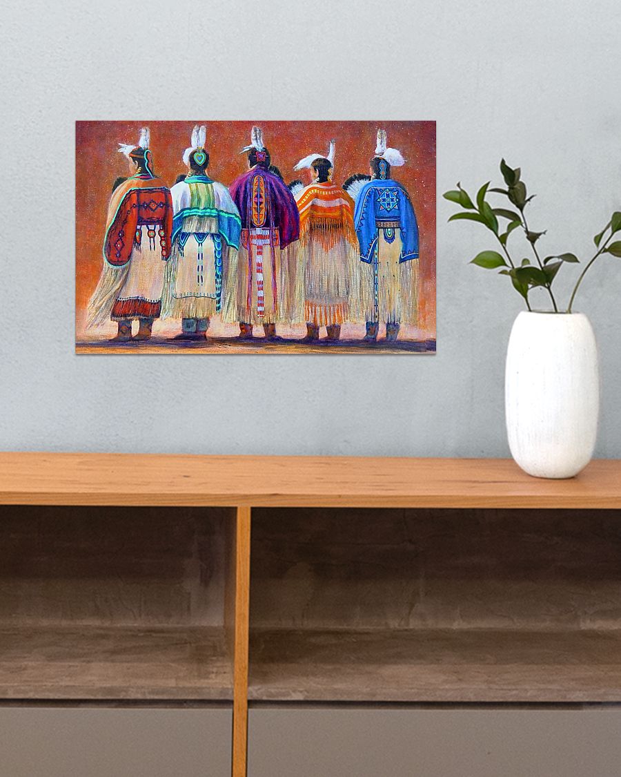 vintage native american women colorful wall art poster 3