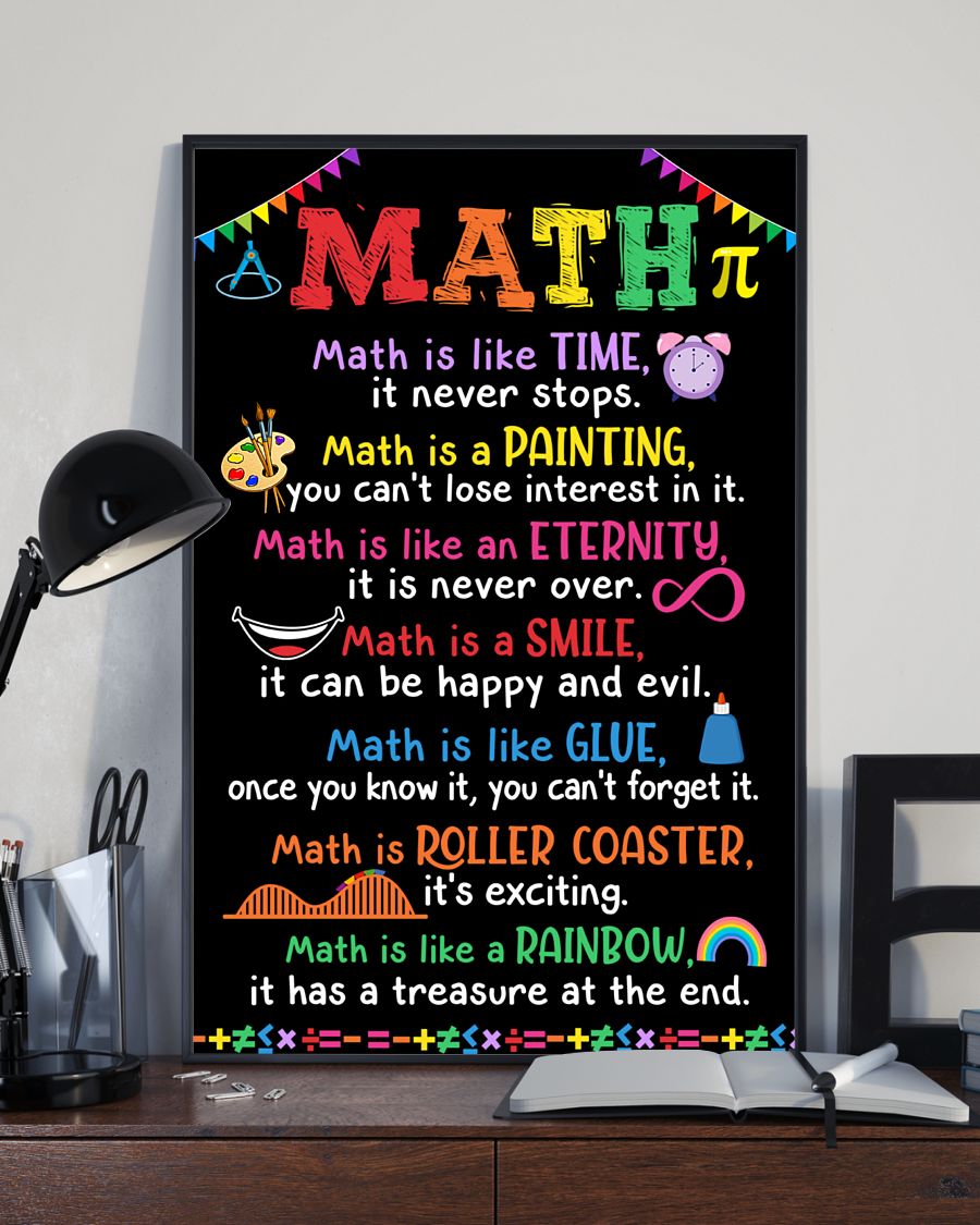 back to school math is like time it never stops poster 4
