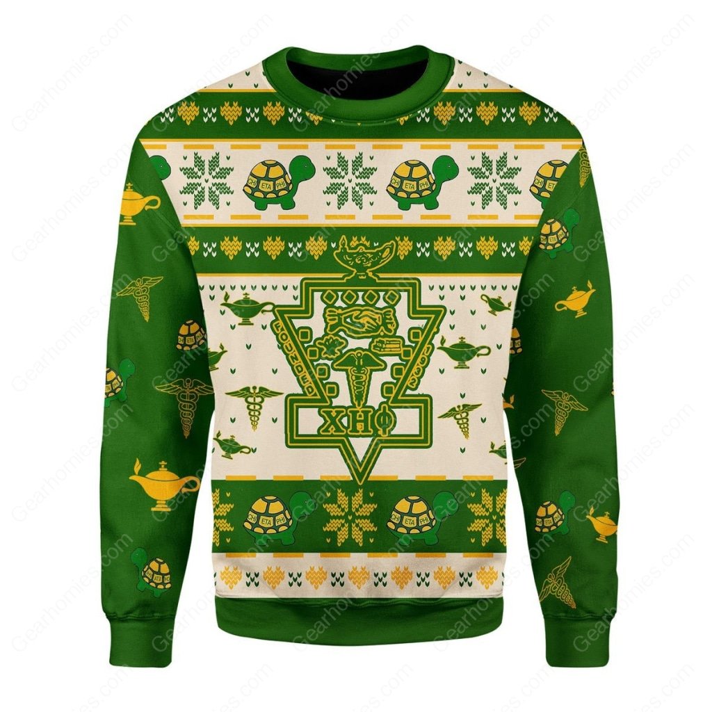 christmas time chi eta phi all over printed ugly christmas sweater 3