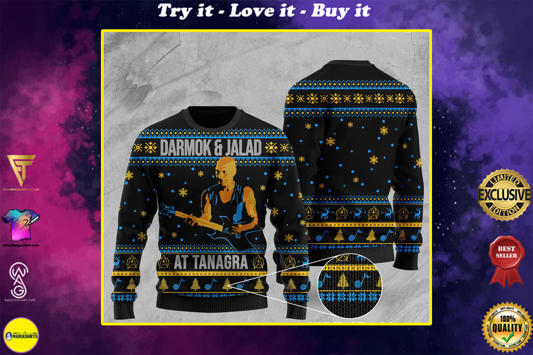 darmok and jalad at tanagra all over printed ugly christmas sweater