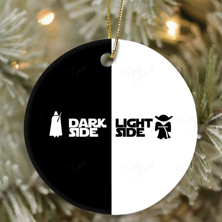 darth vader dark side and yoda light side christmas ornament 2