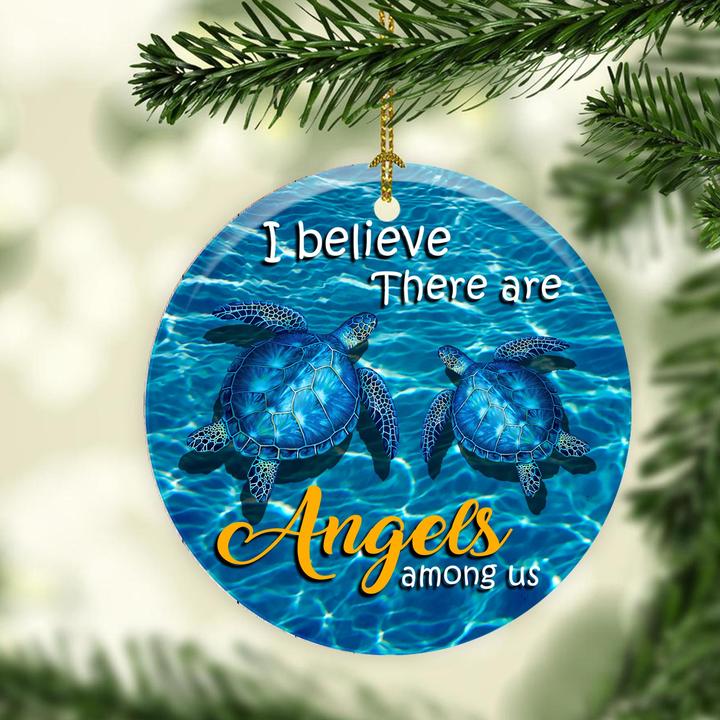 ocean turtle i believe there are angels among us christmas ornament 4