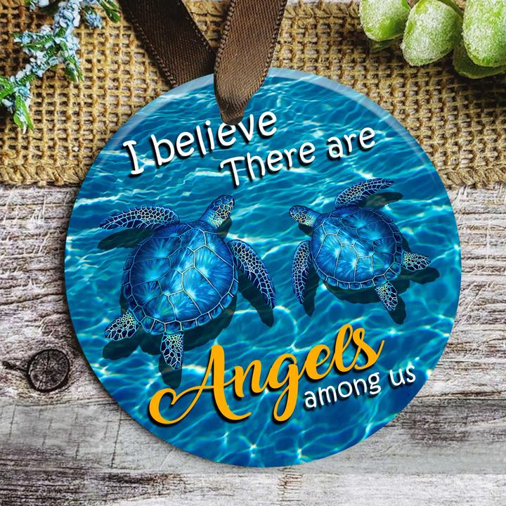 ocean turtle i believe there are angels among us christmas ornament 5