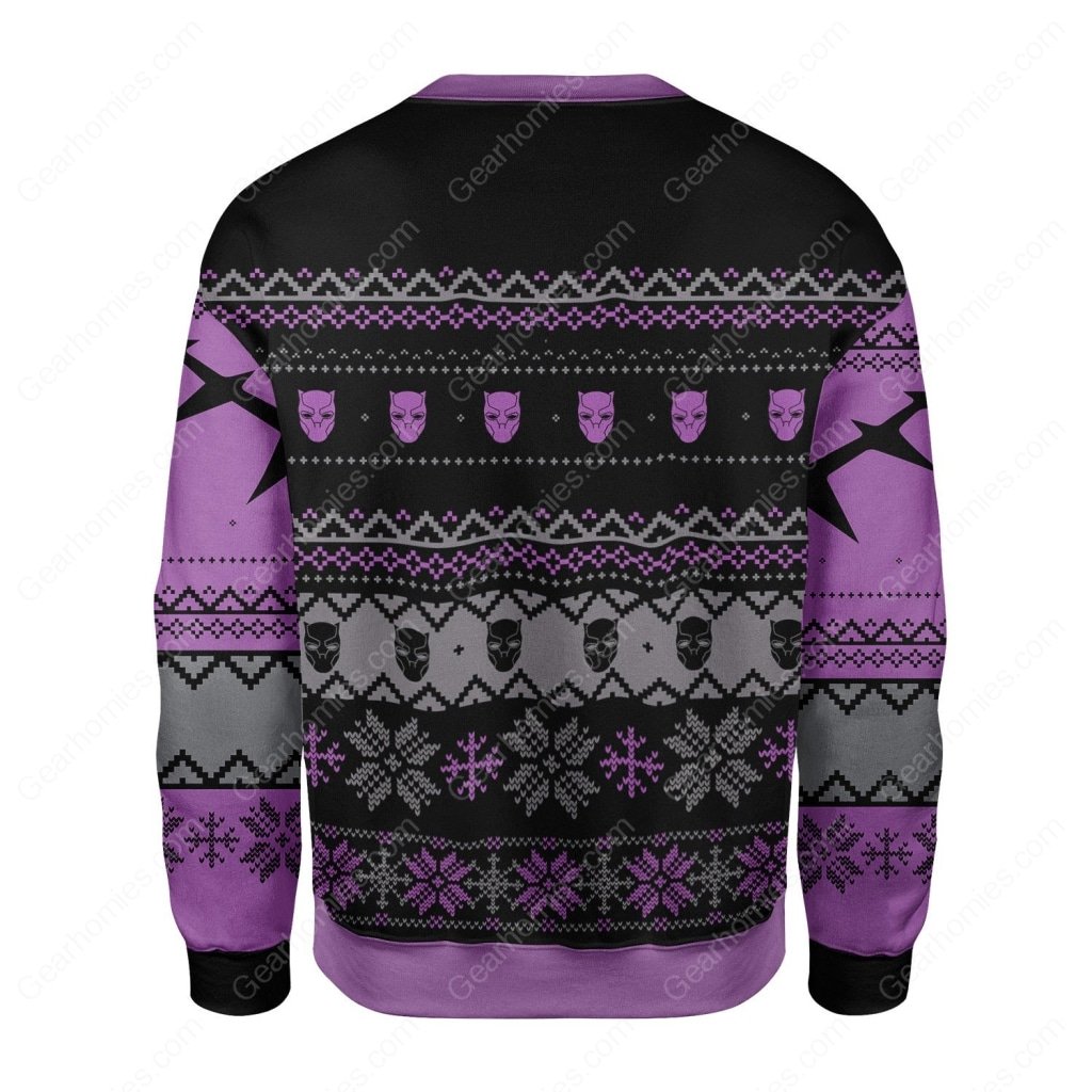 santa black panther wakanda all over printed ugly christmas sweater 4