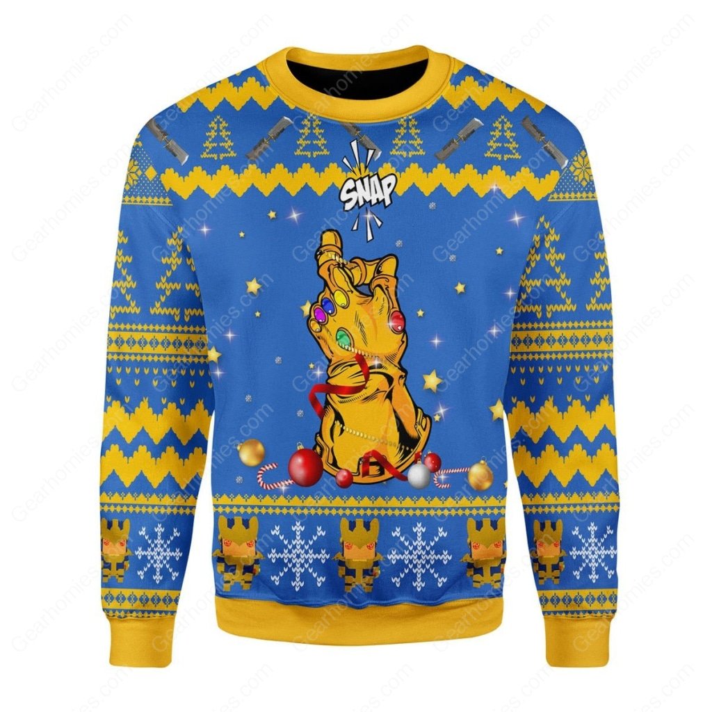 thanos snap all over printed ugly christmas sweater 3
