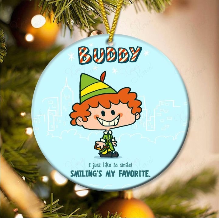 the elf buddy i just like to smile smilings my favorite christmas ornament 3