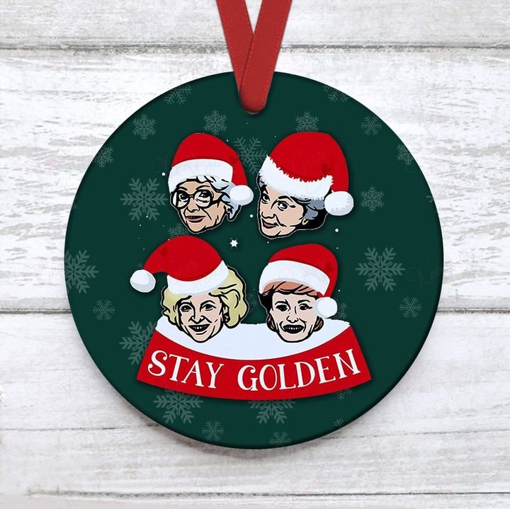 the golden girls with santa hat christmas ornament 2