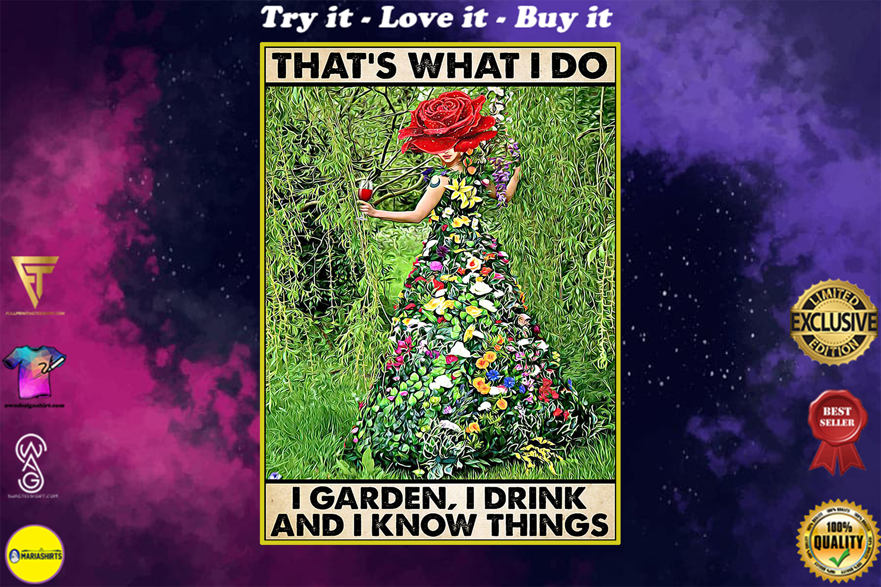 vintage gardening thats what i do i garden i drink and i know things poster