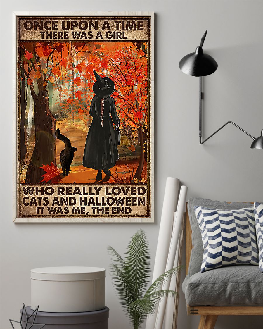 vintage once upon a time there was a girl who really loved cats and halloween poster 2