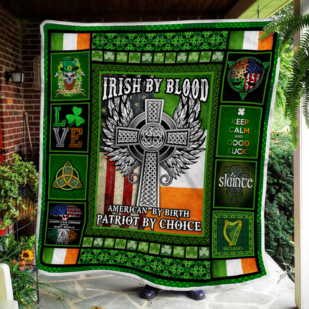 irish by blood american by birth patriot by choice all over printed blanket 4