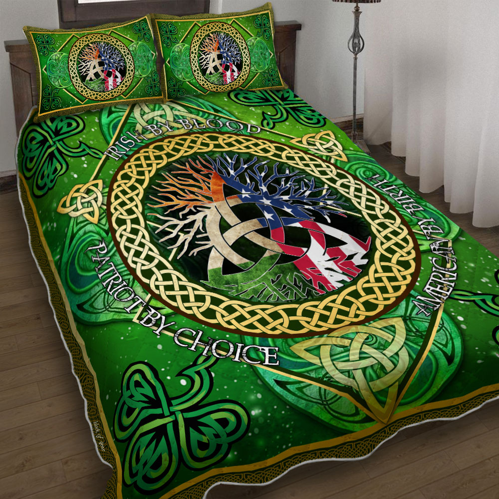 irish by blood american by birth patriot by choice irish celtic symbol bedding set 5