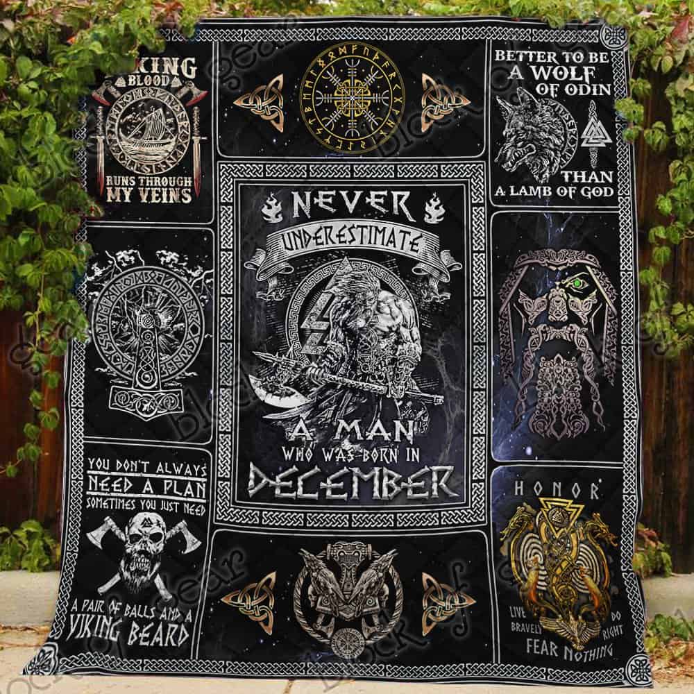 never underestimate a man who was born in december viking quilt 3