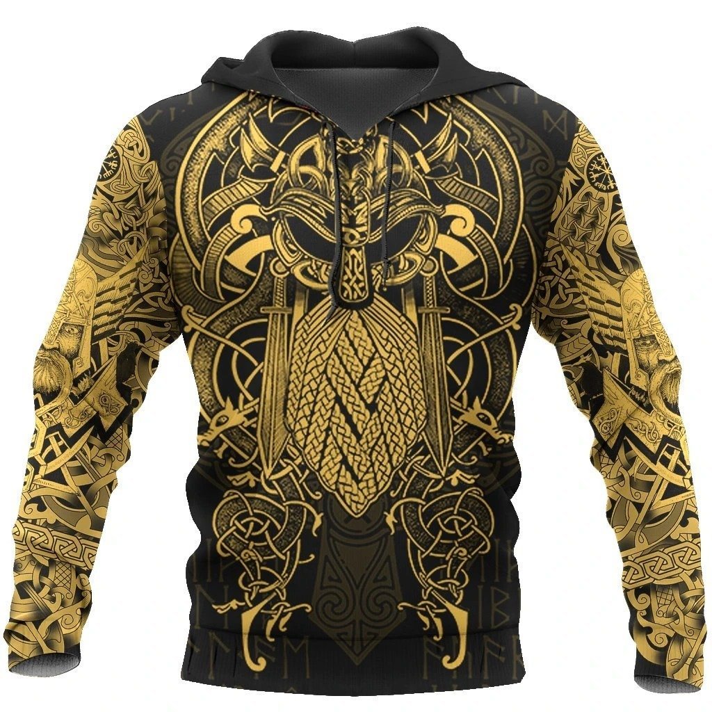 viking the raven yellow of odin tattoo all over printed shirt 1