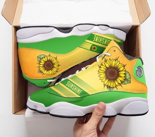 vintage sunflower all over printed air jordan 13 sneakers 1