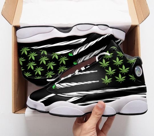 weed leaf cannabis flag all over printed air jordan 13 sneakers 1