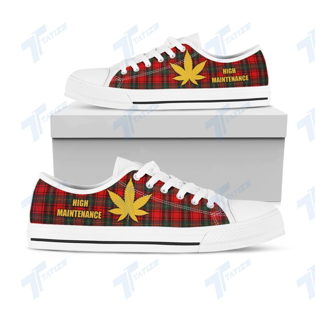 weed leaf high maintenance full printing low top shoes 1