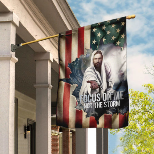 God focus on me not the storm american flag all over print flag 2