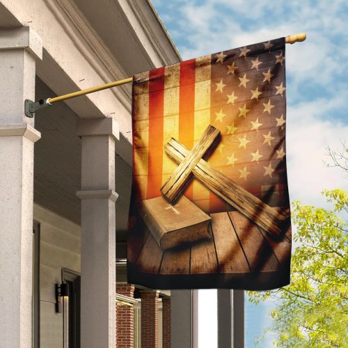 Jesus cross american flag all over print flag 2