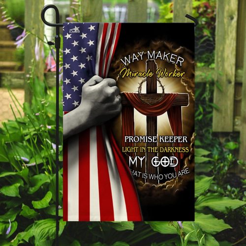Jesus cross way maker miracle worker all over print flag 5