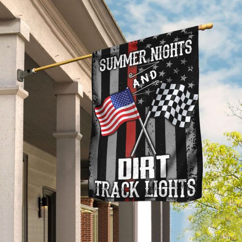 american flag summer nights and dirt track lights all over print flag 2