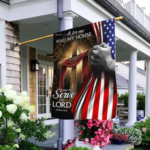 as for me and my house we will serve the Lord american flag all over print flag 2