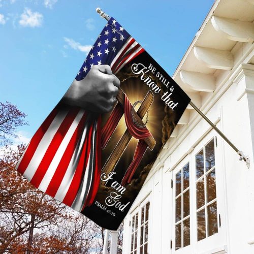 be still and know that i am God american flag all over print flag 2