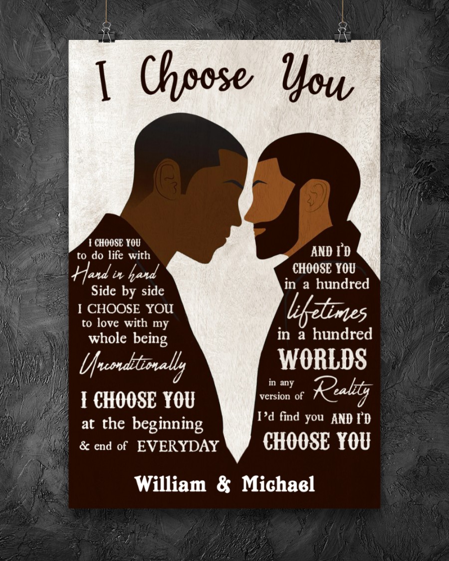 custom your name black gay couple id find you and i choose you poster 2
