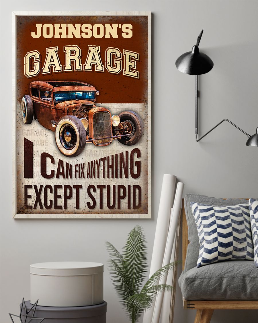 custom your name garage i can fix anything vintage poster 2