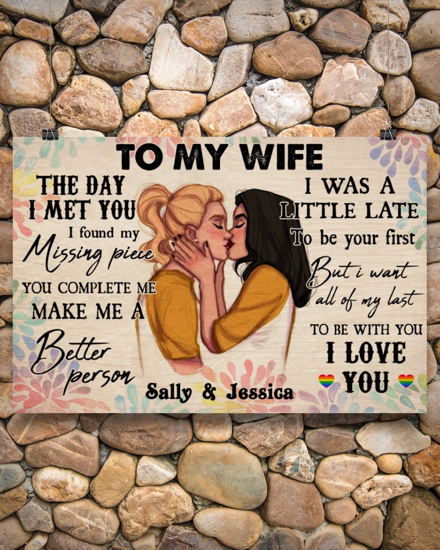 custom your name lesbian couple to my wife to be with you i love you poster 2