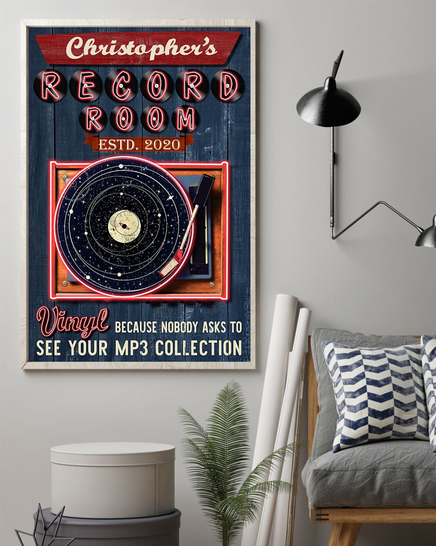 custom your name record room vinyl vintage poster 2