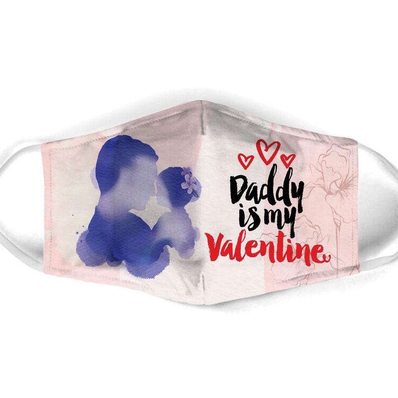 daddy is my valentine all over print face mask 1