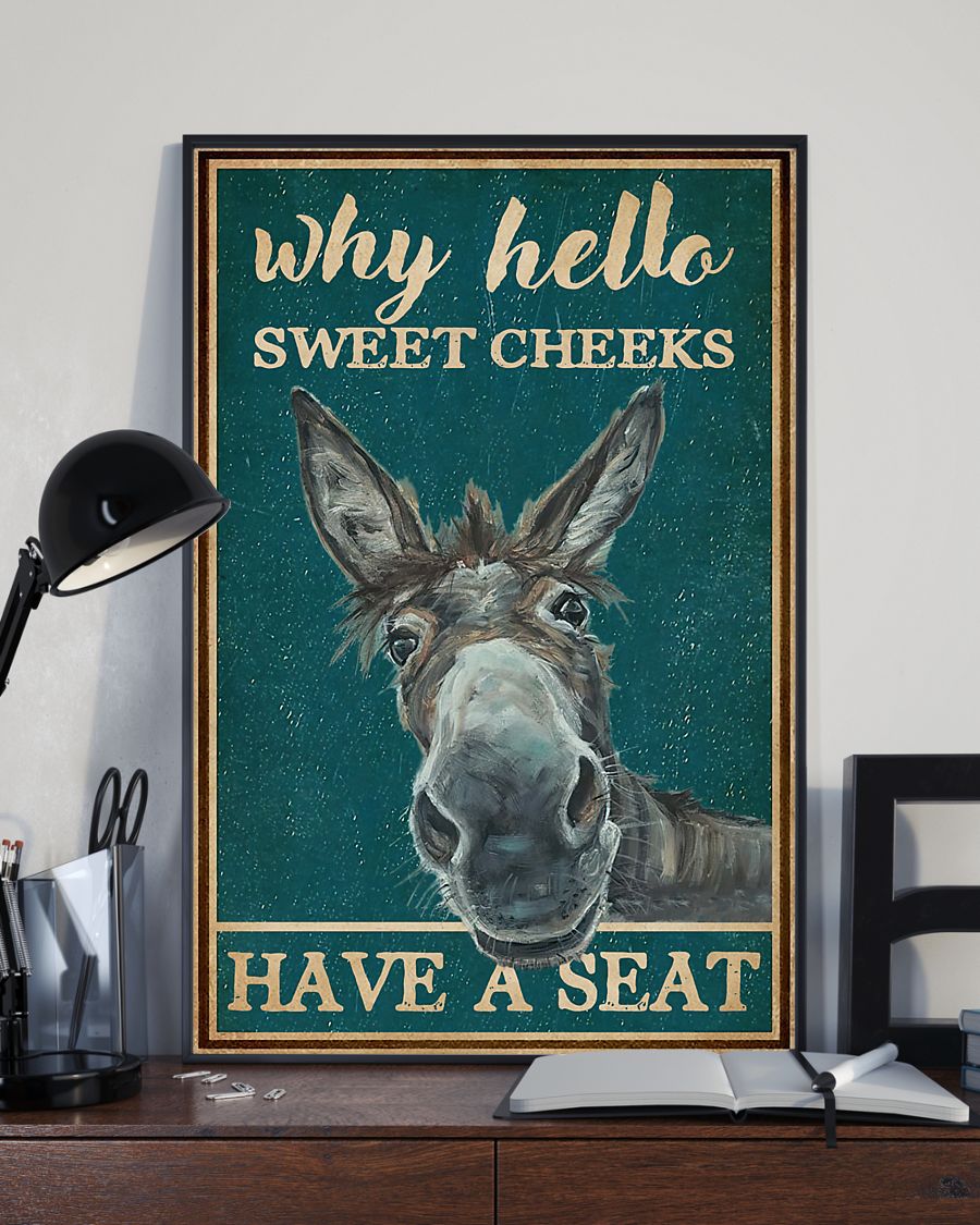 donkey why hello sweet cheeks have a seat vintage poster 3